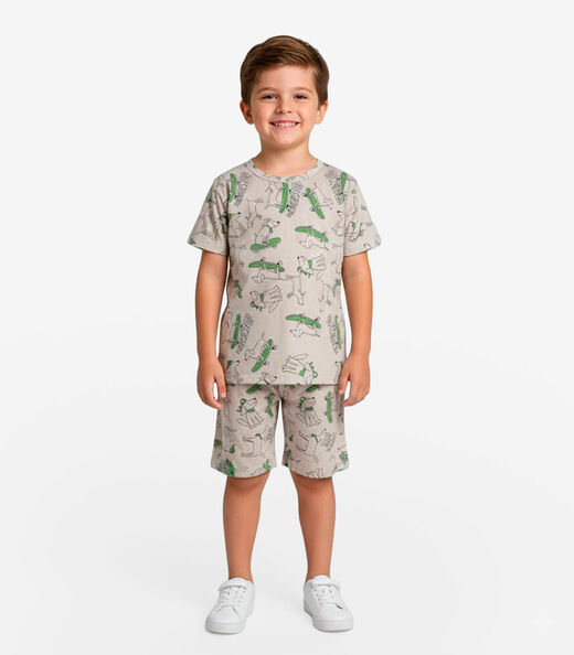 Image_Pijama Infantil Masculino Em Cotton Select Bege