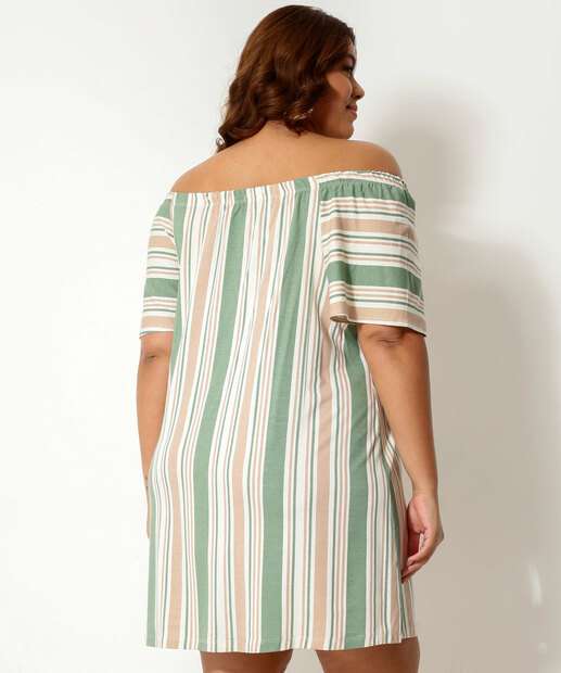 Vestido Plus Size Feminino Ciganinha Listrado Marisa