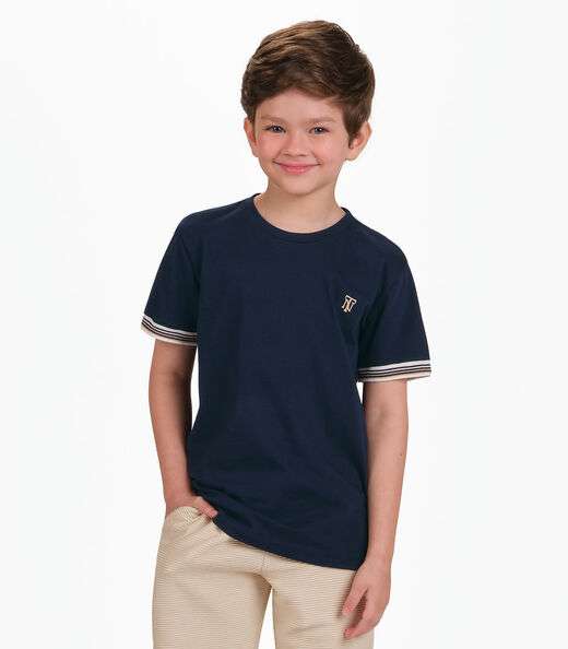Camiseta Menino em Cotton Leve Trick Nick Azul