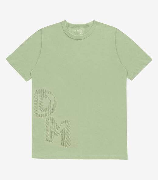 Camiseta Masculina Manga Curta Meia Malha Diametro Verde