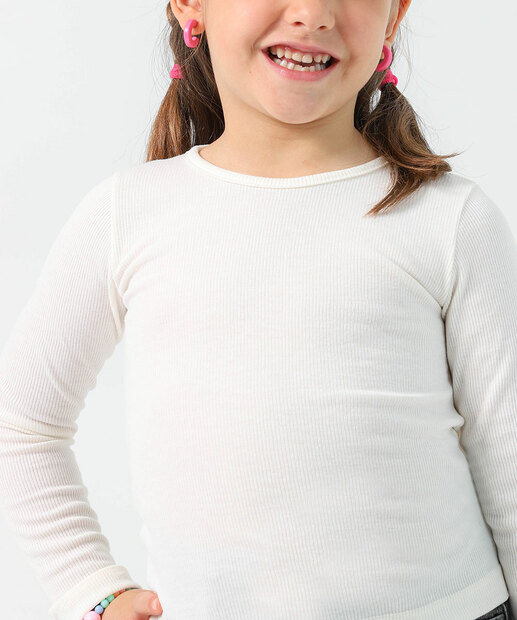 Blusa Infantil Canelada Marisa Tam 4 a 10 Off White