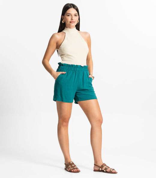 Shorts Feminino Linho Endless Verde