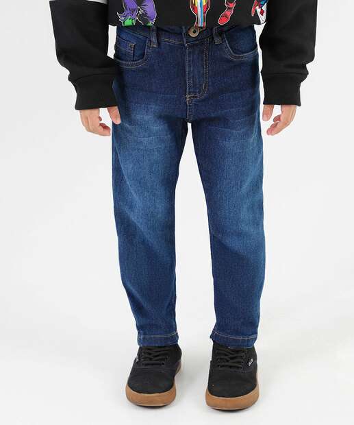 Calça Infantil Jeans Bolso Tam 4 a 8 Azul