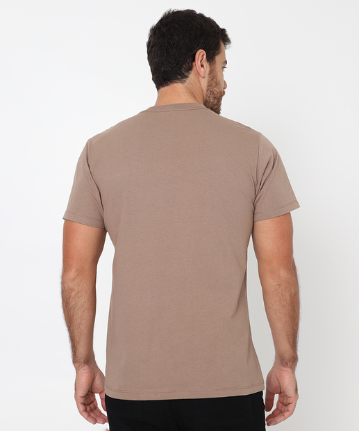 Camiseta Masculina Básica Manga Curta MR Bege