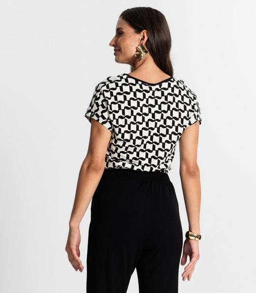 Blusa Feminina Manga Curta Rovitex Preto