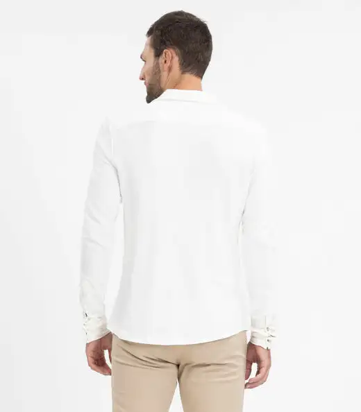 Camisa Masculina Manga Longa Moletinho Diametro Bege