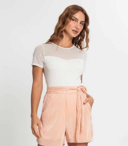 Image_Blusa Feminina Manga Curta Endless Bege