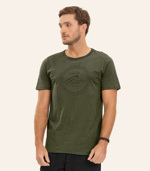 Image_Camiseta Meia Malha Masculina Diametro Verde