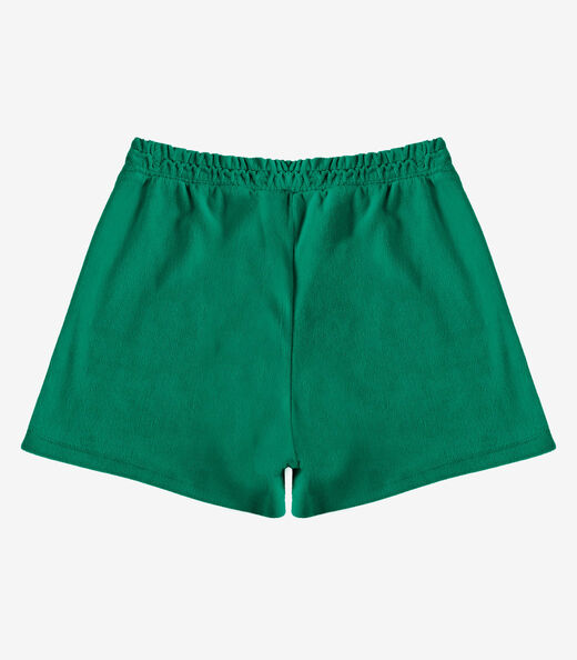Shorts Feminino Em Plush Infinita Cor Verde