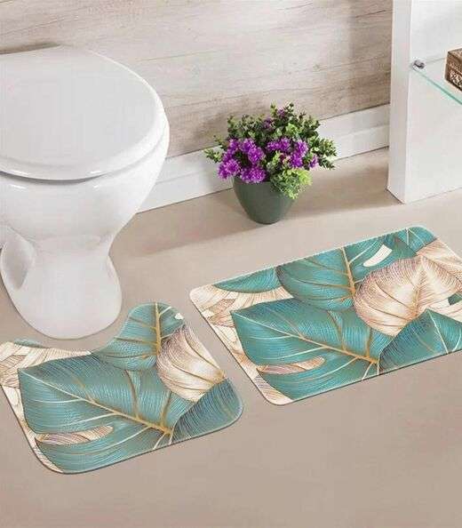 Jogo De Tapetes Para Banheiro Wevans Verde