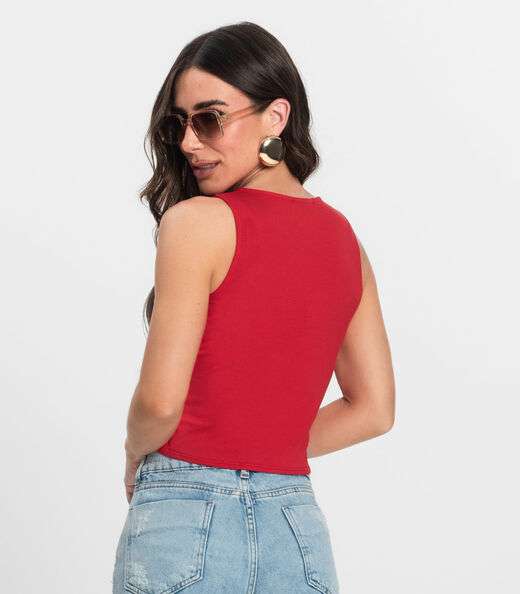 Regata De Viscotorcion Básica Feminina Endless Vermelho