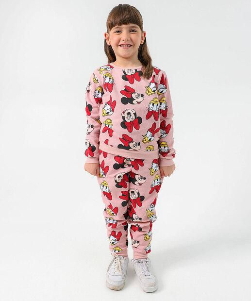 Blusão Infantil Moletom Minnie E Margarida Disney Tam 4 a 10 Rosa