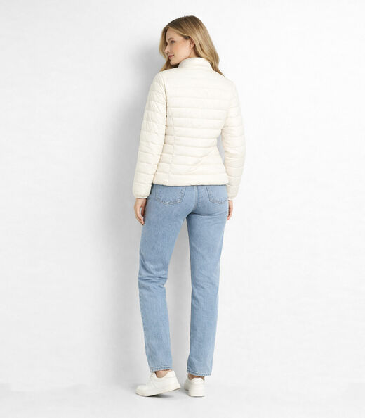 Jaqueta Puffer Feminina Peluciada Sea Surf Bege