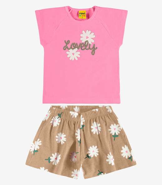 Image_Conjunto Blusa com Shorts Cotton Rovi Kids Rosa