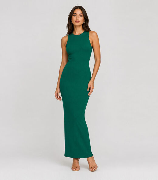 Image_Vestido Midi Feminino Em Ribana Infinita Cor Verde
