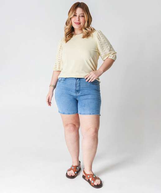 Image_Bermuda Plus Size Feminina Jeans Sawary Azul