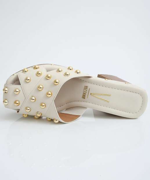 Tamanco Feminino Salto Grosso Tachas Vizzano