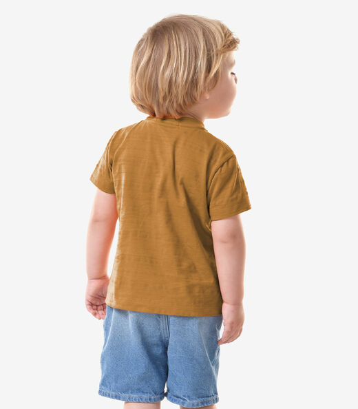 Conjunto Camiseta Com Bermuda Infantil Trick Nick Marrom