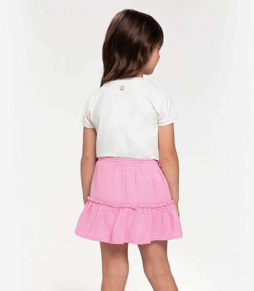 Conjunto Infantil Blusa Com Saia Trick Nick Rosa