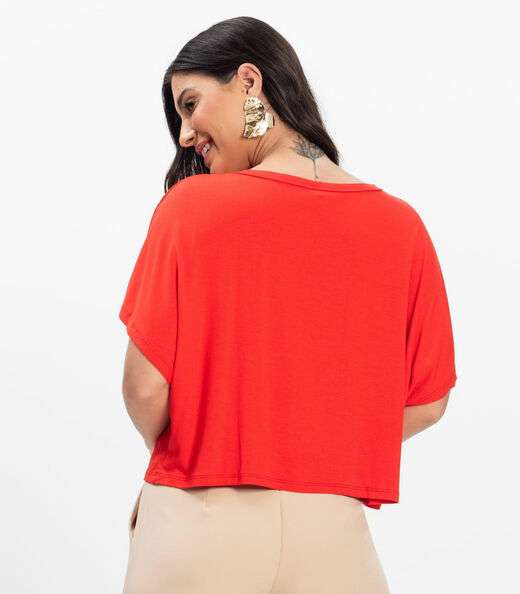 Blusa Feminina com Manga Morcego Rovitex Laranja