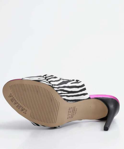 Tamanco Feminino Salto Fino Animal Print Tanara