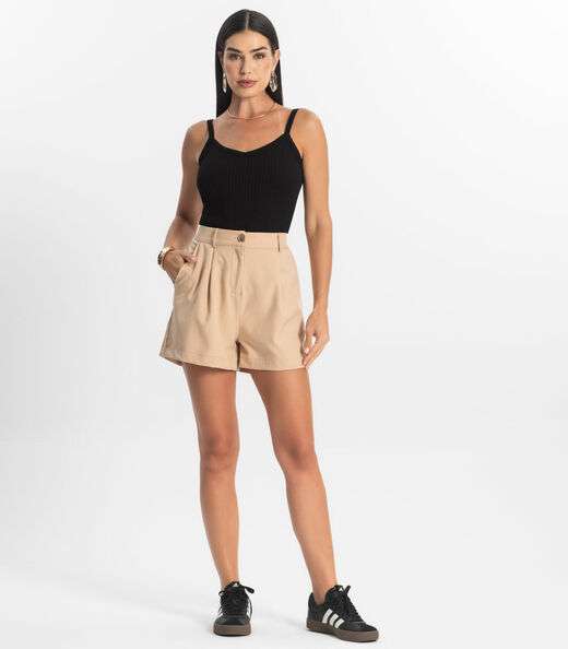 Blusa Básica de Alça Feminina Rovitex Preto