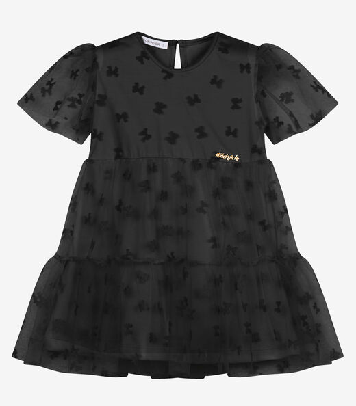 Image_Vestido Feminino Infantil Com Tule Trick Nick Preto