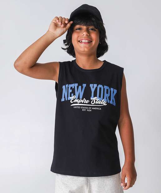 Image_Regata Juvenil Estampada Marisa Tam 10 a 16 Preto