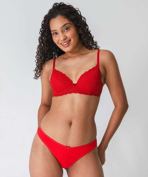 Kit 2 Calcinhas Fio Dental Microfibra Marisa Vermelho