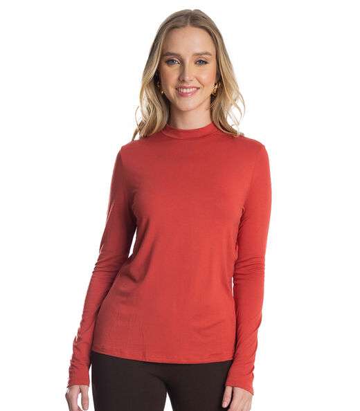 Image_Blusa Feminina Manga Longa Gola Alta Rovitex Marrom