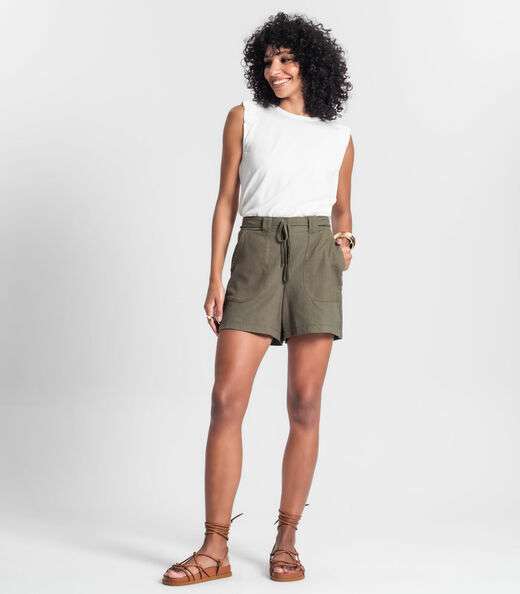 Regata Feminina Com Detalhes No Ombro Rovitex Bege