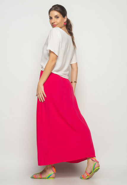 Cropped Gola Canoa Viscolinho Branco Salvatore Fashion