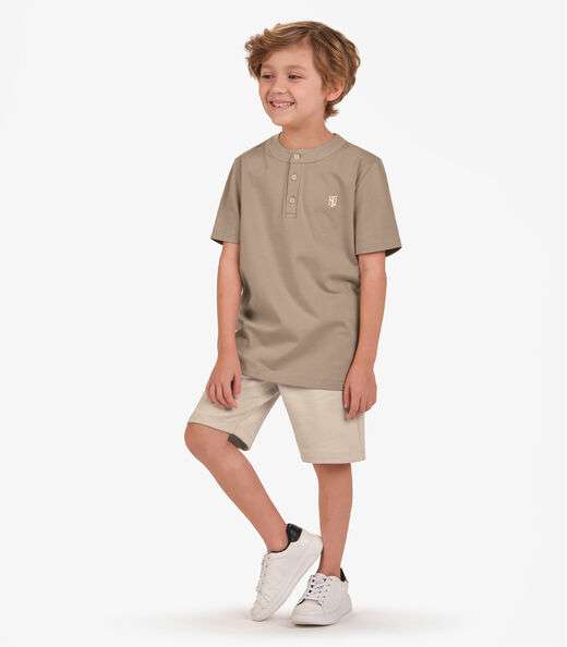 Bermuda Moletom Sarjado Menino Trick Nick Marrom