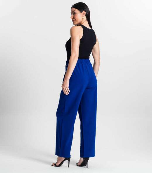 Calça De Viscose Rajada Feminina Endless Azul