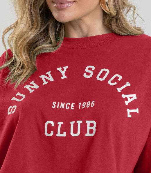 T- Shirt Feminina Cropped Dianna Vermelho