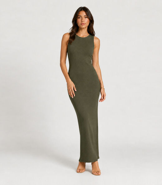 Image_Vestido Midi Feminino Em Ribana Infinita Cor Verde