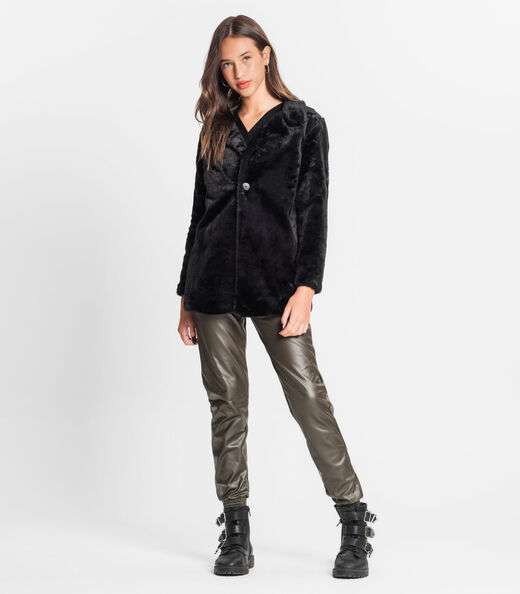 Casaco Juvenil Feminino Pelo Safira Minty Preto