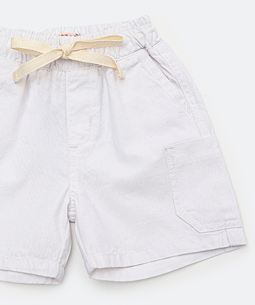 Bermuda Infantil Sarja Bolsos MR Tam 1 a 3 Branco