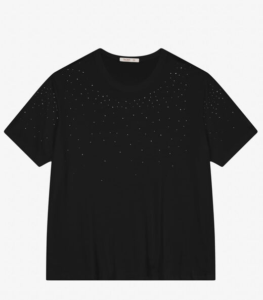 Blusa Feminina Manga Curta Plus Size Secret Glam Preto