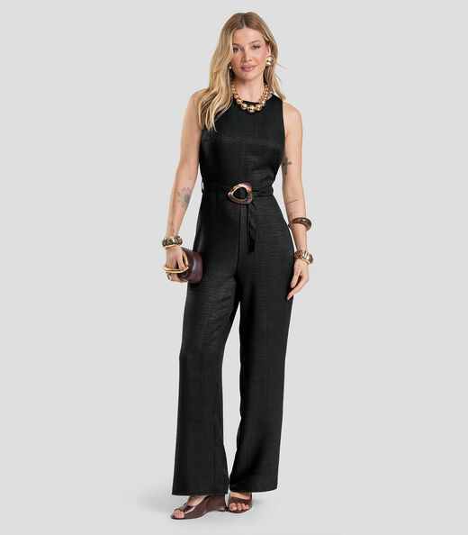 Macacão Longo Feminino Dianna Preto