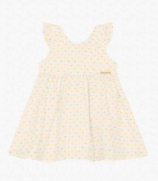 Image_Vestido Infantil em Cotton Plumetis Trick Nick Bege