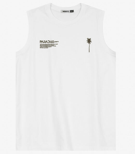 Regata Juvenil Masculino em Meia Malha Minty Branco