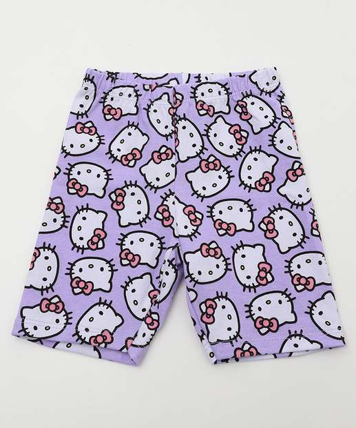 Conjunto Infantil Hello Kitty Sanrio Tam 1 a 3 Roxo