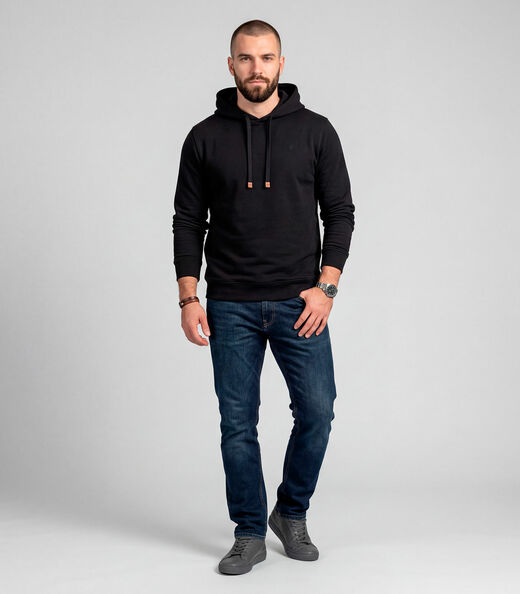 Camiseta Manga Longa Com Capuz Diametro Preto