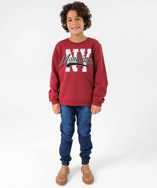 Blusão Juvenil Moletom Marisa Tam 10 a 16 Vinho