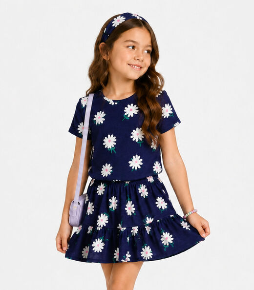 Image_Conjunto Infantil Menina Saia e Blusa Select Azul