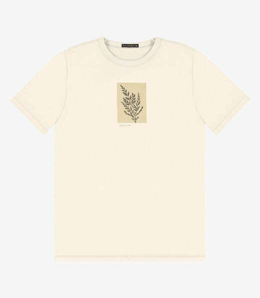 Camiseta Masculina em Meia Malha Diametro Bege