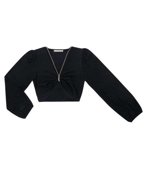 Blusa Cropped Manga Longa Endless Preto