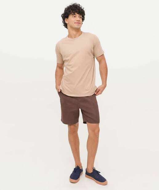 Bermuda Masculina Sarja Marisa Marrom