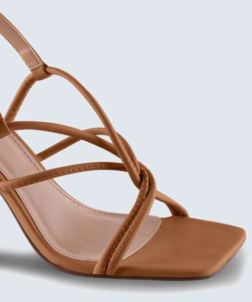 Sandália Salto Fino Feminina Tiras Via Uno